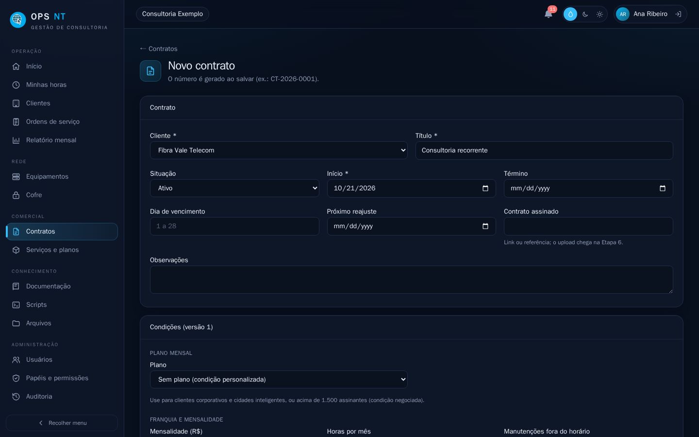 Novo contrato